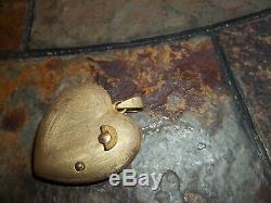 Rare Vintage Silver Reuge Music Box Heart Pendant Working St Croix Swiss