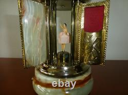 Rare Vintage Swiss Reuge Dancing Ballerina Music Box Carousel Items Holder