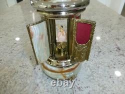 Rare Vintage Swiss Reuge Dancing Ballerina Music Box Carousel Items Holder