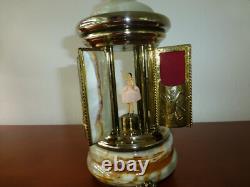 Rare Vintage Swiss Reuge Dancing Ballerina Music Box Carousel Items Holder