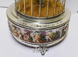 Rare Vintage Swiss Reuge Music Box Singing Bird Cage Automaton Capodimonte Works