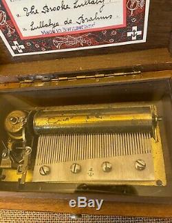 Rare Vintage Swiss Thorens Pre Reuge Music Box Plays Great Al 350 3 Songs