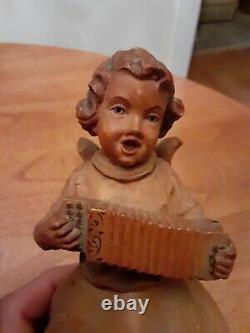 Rare Vtg Reuge Swiss Wood Carved Hand Painted Music Box/ Ave Maria Schubert
