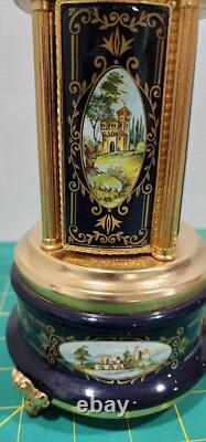 Reuge 1961s Blue Lipstick/Cigarette Musical Carousel Swiss Music Box Mint