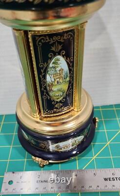 Reuge 1961s Blue Lipstick/Cigarette Musical Carousel Swiss Music Box Mint