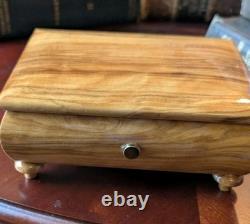 Reuge 36-Key Swiss Music Box Handcrafted Burl Wood Case Mechanical Wind-Up