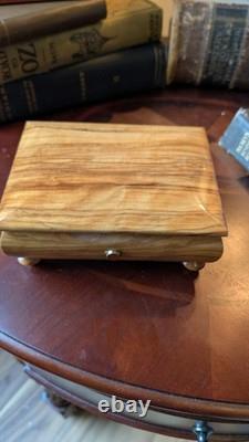 Reuge 36-Key Swiss Music Box Handcrafted Burl Wood Case Mechanical Wind-Up