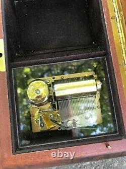 Reuge 36 Note Music Box from 1980 Plays Unchained Melody, Mint Condition with Key