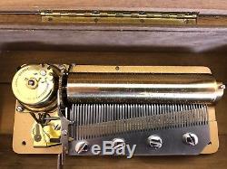 Reuge 4 song 50 note music box, plays Godfather, Love Is A Many Splendored Thing