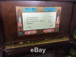 Reuge 50 Note Music box 4 songs Inlaid Wood