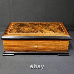 Reuge 72-Note Music Box Ave Maria 3-Part Rosewood Case, Swiss Made Japan JP