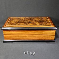 Reuge 72-Note Music Box Ave Maria 3-Part Rosewood Case, Swiss Made Japan JP