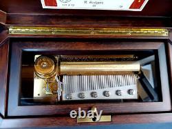 Reuge 72 Valves 3 Songs Inlaid Finish Music Box