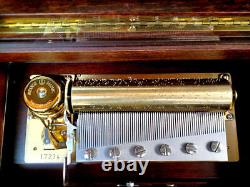 Reuge 72 Valves 3 Songs Inlaid Finish Music Box