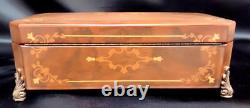 Reuge 72 Valves 3 Songs Inlaid Finish Music Box