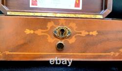 Reuge 72 Valves 3 Songs Inlaid Finish Music Box