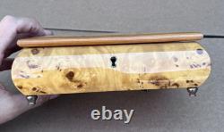 Reuge Anniversary Waltz Wood Music Musical Jewelry Trinket Box Flower Inlay