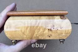 Reuge Anniversary Waltz Wood Music Musical Jewelry Trinket Box Flower Inlay
