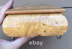 Reuge Anniversary Waltz Wood Music Musical Jewelry Trinket Box Flower Inlay