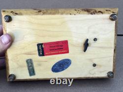 Reuge Anniversary Waltz Wood Music Musical Jewelry Trinket Box Flower Inlay