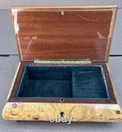 Reuge Anniversary Waltz Wood Music Musical Jewelry Trinket Box Flower Inlay