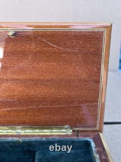 Reuge Anniversary Waltz Wood Music Musical Jewelry Trinket Box Flower Inlay