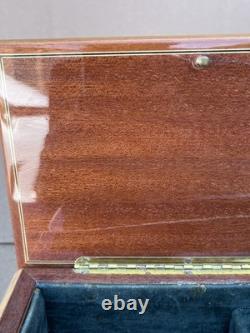 Reuge Anniversary Waltz Wood Music Musical Jewelry Trinket Box Flower Inlay