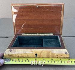 Reuge Anniversary Waltz Wood Music Musical Jewelry Trinket Box Flower Inlay