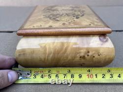 Reuge Anniversary Waltz Wood Music Musical Jewelry Trinket Box Flower Inlay