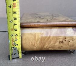 Reuge Anniversary Waltz Wood Music Musical Jewelry Trinket Box Flower Inlay