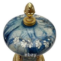 Reuge Blue Onyx Carousel Music Box Lipstick Cigarette Holder Switzerland