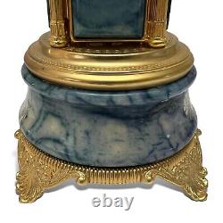 Reuge Blue Onyx Carousel Music Box Lipstick Cigarette Holder Switzerland