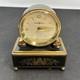 Reuge Brass Alarm Clock music box. Vintage 1950's Plays La Vie En Rose
