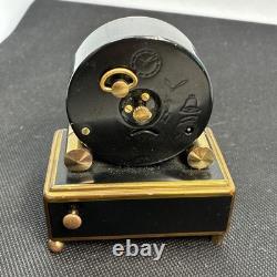 Reuge Brass Alarm Clock music box. Vintage 1950's Plays La Vie En Rose