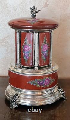 Reuge Carousel Cigarette Holder, Music Box, Lipstick Holder, 50s/60s Italia