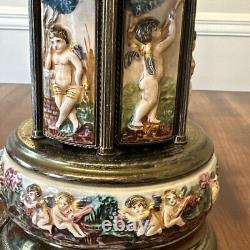Reuge Carousel Lipstic Cigarette Style Cherubs Music Box Italy 14 Tall Antique