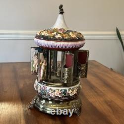 Reuge Carousel Lipstic Cigarette Style Cherubs Music Box Italy 14 Tall Antique