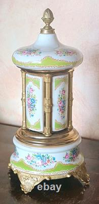 Reuge Carousel Music Box Lipstik Ceramic Cigarette Case Gold Italy