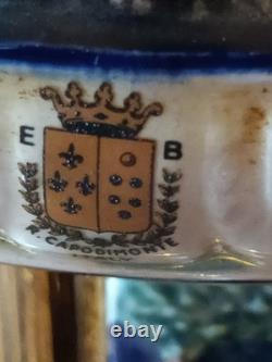 Reuge Cherubs Blue Capodimonte Carousel Lipstick Music Box In Working Condition