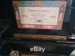 Reuge Commemorative Bicentennial/chimes Of Liberty Swiss Music Box Rare 3/72