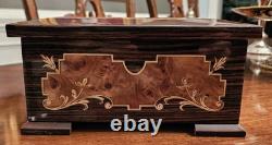 Reuge Disc Music Box Inlaid The Musician 10 4.5 Inch Discs GOLD interior