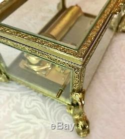 Reuge Dolphin Leg Brass Glass 2/50 Note Movement Music Box My Yiddishe Momme