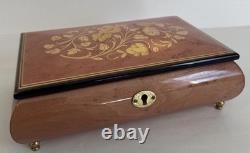 Reuge Floral Inlaid Wood Music Box Unchained melody romance Swiss Movement Italy