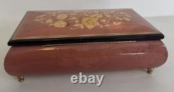 Reuge Floral Inlaid Wood Music Box Unchained melody romance Swiss Movement Italy