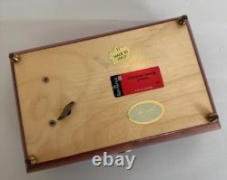 Reuge Floral Inlaid Wood Music Box Unchained melody romance Swiss Movement Italy