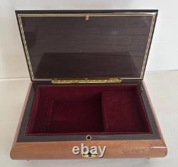 Reuge Floral Inlaid Wood Music Box Unchained melody romance Swiss Movement Italy