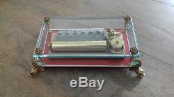 Reuge Glass Music Box Plays Love Story Movie Theme Exc. Condition