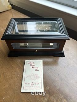 Reuge Graham Nash Music Box #27/100 RARE Burl Wood and Beveled Glass