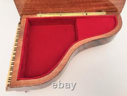 Reuge Grand Piano Music Box Swiss Movement Italy Marquetry Jewelry Box Lady