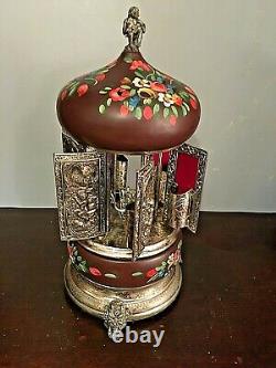 Reuge Hand Painted Lipstick Cigarette Holder Swiss Movement Music Box From Italy